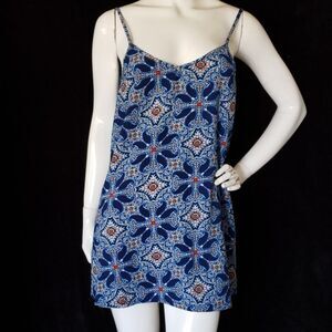 SHOW ME YOUR MUMU womens S blue floral slip on dress